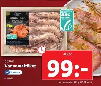 Lidl DELUXE Vannameiräkor erbjuda