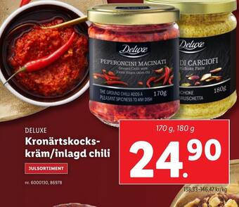 Lidl DELUXE Kronärtskocks-kräm/inlagd chili erbjuda