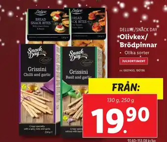 Lidl DELUXE/SNACK DAY Olivkex/ Brödpinnar erbjuda