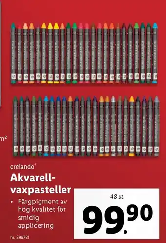 Lidl crelando Akvarell-vaxpasteller erbjuda