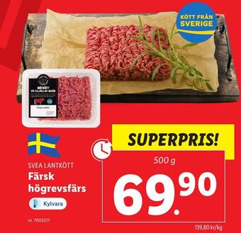 Lidl SVEA LANTKÖTT Färsk högrevsfärs erbjuda
