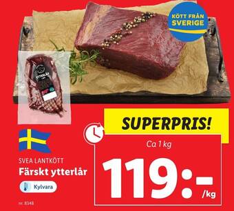 Lidl SVEA LANTKÖTT Färskt ytterlår erbjuda