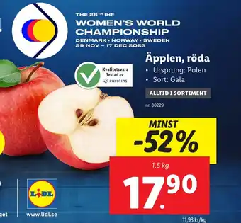 Lidl Äpplen, röda erbjuda