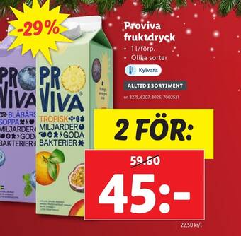 Lidl Proviva fruktdryck erbjuda