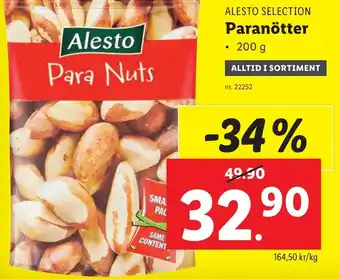 Lidl ALESTO SELECTION Paranötter erbjuda