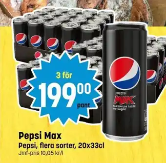 Eurocash Pepsi, flera sorter, 20x33cl erbjuda