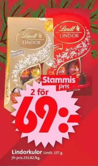 ICA Supermarket Lindorkulor Lindt erbjuda