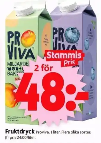 ICA Supermarket Fruktdryck Proviva. 1 liter erbjuda