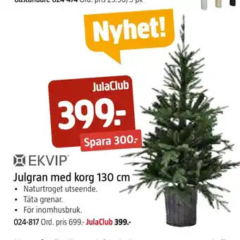 Jula Julgran med korg 130 cm erbjuda
