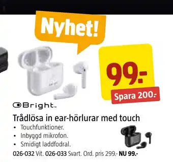 Jula Trådlösa in ear-hörlurar med touch erbjuda
