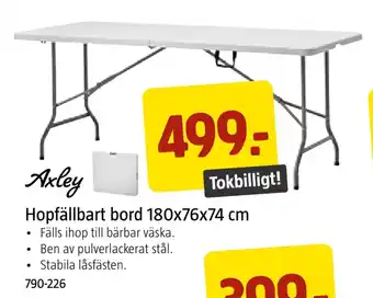 Jula Hopfällbart bord 180x76x74 cm erbjuda