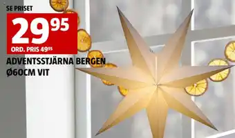 ADVENTSSTJÄRNA BERGEN Ø60CM VIT