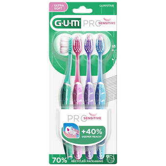 Apotek Hjärtat Gum sensivital extra mjuk tandborste 4-pack erbjuda
