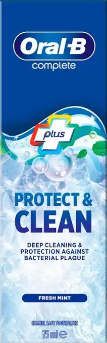 Apotek Hjärtat Oral-b complete plus protect & clean tandkräm 75 ml erbjuda