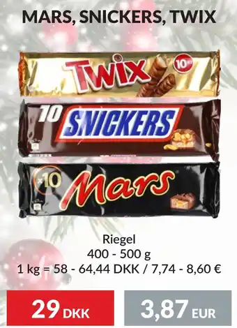 Mars, snickers, twix