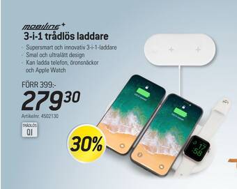 thansen 3-i-1 trådlös laddare erbjuda