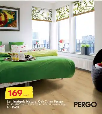 Byggmax Laminatgolv natural oak 7 mm pergo erbjuda