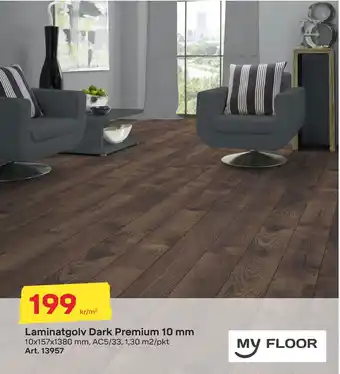 Byggmax Laminatgolv dark premium 10 mm erbjuda