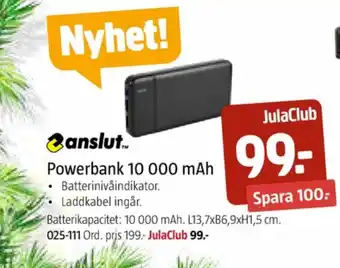 Jula Ansmann powerbank erbjuda