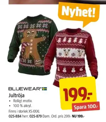 Jula Bluewear jultröjor erbjuda