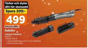 Power Babyliss varmluftsborste erbjuda