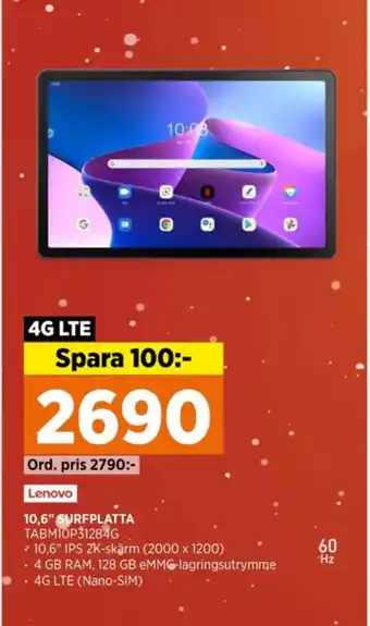 Power Lenovo surfplatta erbjuda