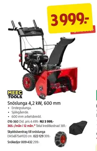 Jula Meec tools snöslunga erbjuda