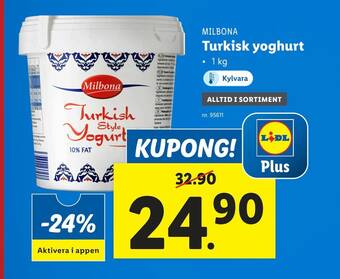 Lidl Turkisk yoghurt erbjuda