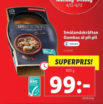 Lidl Smålandskräftan gambas al pil pil erbjuda