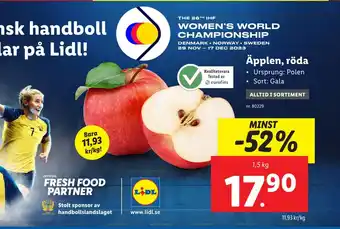Lidl Äpplen, röda erbjuda