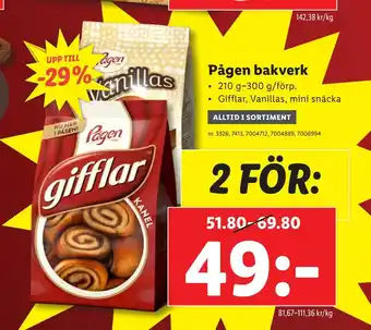 Lidl Pågen bakverk erbjuda