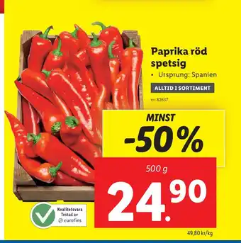 Lidl Paprika röd spetsig erbjuda