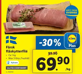 Lidl Färsk fläskytterfilé erbjuda
