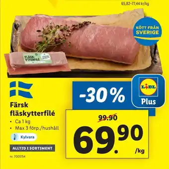 Lidl Färsk fläskytterfilé erbjuda