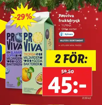 Lidl Proviva fruktdryck erbjuda