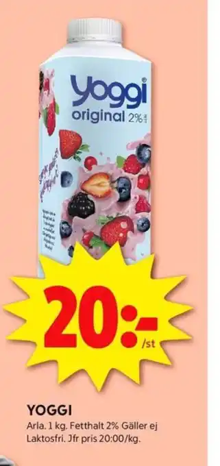 ICA Kvantum Yoggi yoghurt erbjuda