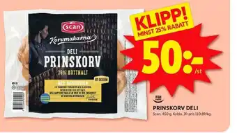 ICA Kvantum Scan deli prinskorv erbjuda