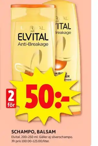 ICA Kvantum Elvital shampoo erbjuda