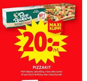 ICA Maxi Pop pizza kit erbjuda
