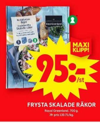 ICA Maxi Royal greenland räkor erbjuda