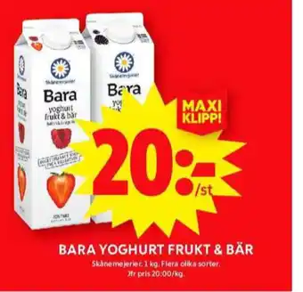 ICA Maxi Bara yoghurt erbjuda