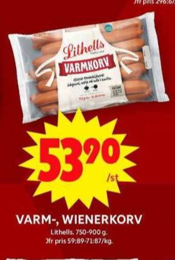 ICA Maxi Lithells varmkorv erbjuda