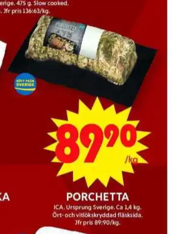 ICA Maxi Ica porchetta erbjuda