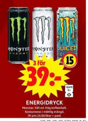 ICA Maxi Monster energidryck erbjuda