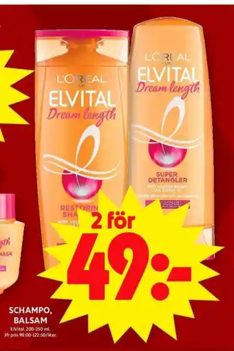 ICA Maxi Elvital shampoo erbjuda