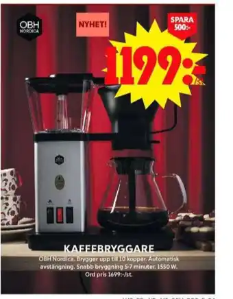 ICA Maxi Obh nordica kaffebryggare erbjuda