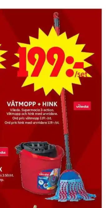 ICA Maxi Vileda moppset erbjuda