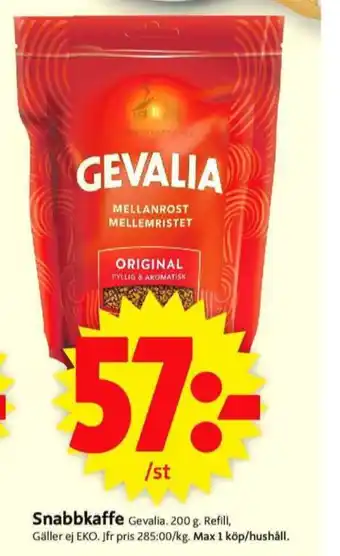 ICA Supermarket Gevalia instant kaffe erbjuda
