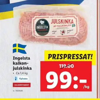 Lidl Ingelsta kalkon kalkonstek erbjuda