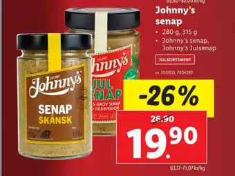 Lidl Johnnys senap erbjuda